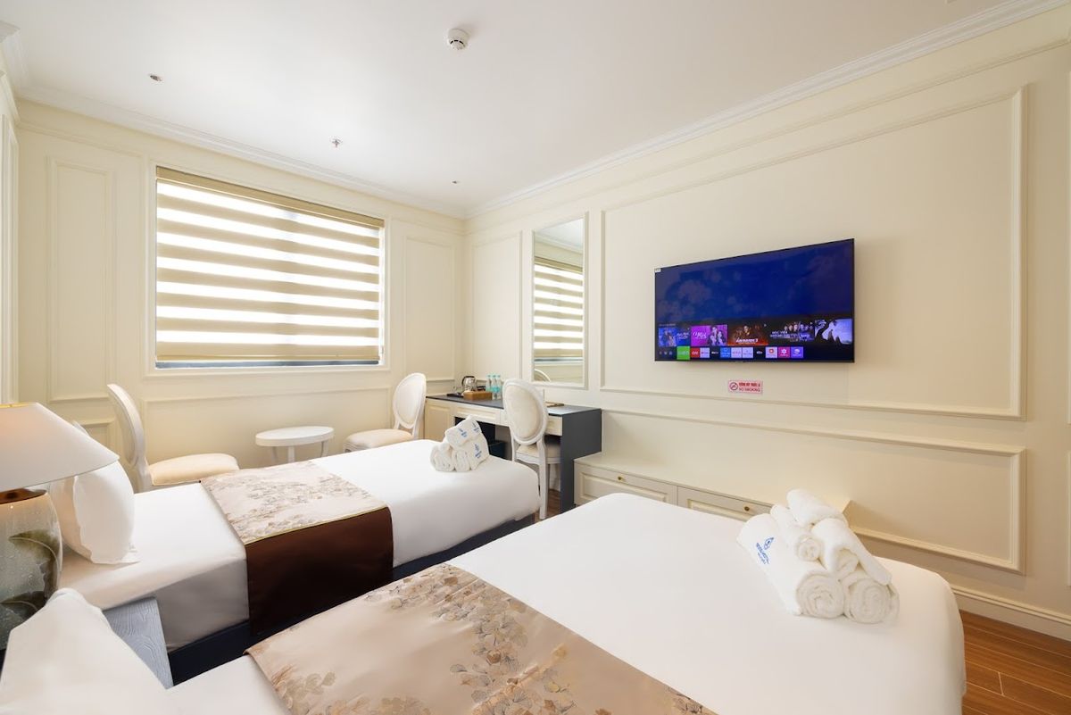 Boss Hotel Phu Quoc pool and grounds in Ganh Dau